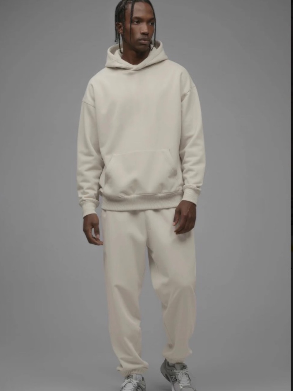 Fashion Nova Men 410 Oversized Hoodie Cream XL NWT